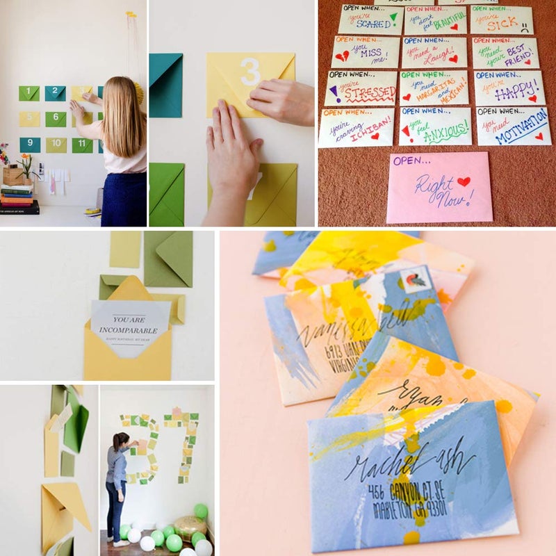 Supla 160 Sets 16 Colors Contour Flap Envelopes & Blank Single Panel Cards for Wedding, Kids, Graduation Gift & More - Image 5